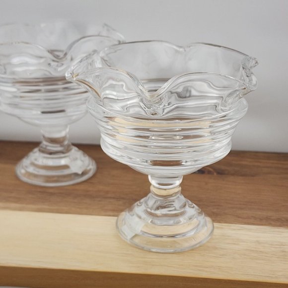 2) Partylite Sundae Pillar Candle Holder P7626 heavy crystal glass - Picture 9 of 16